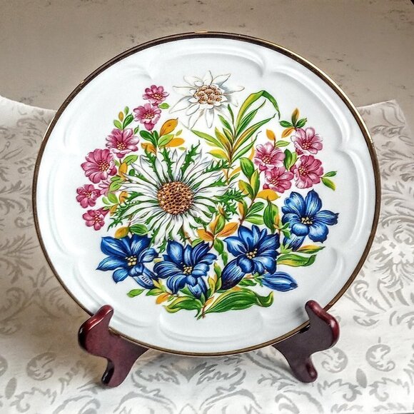 Bockling Neudenau Decorative Floral Ceramic Hanging Plate - Picture 1 of 4